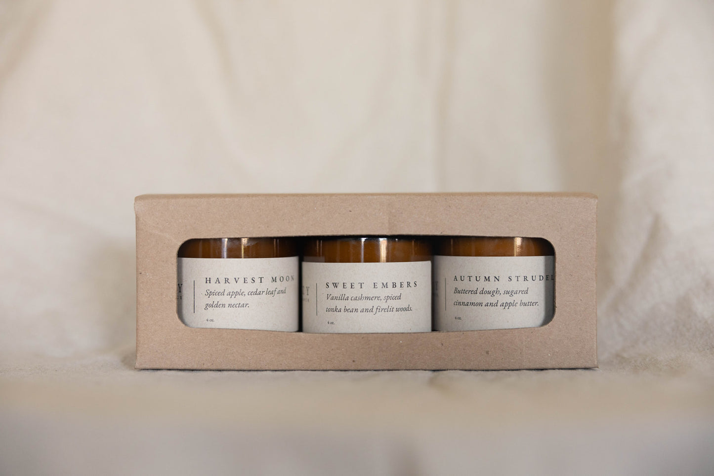 The Cozy Trio— 4 OZ CANDLE TRIO